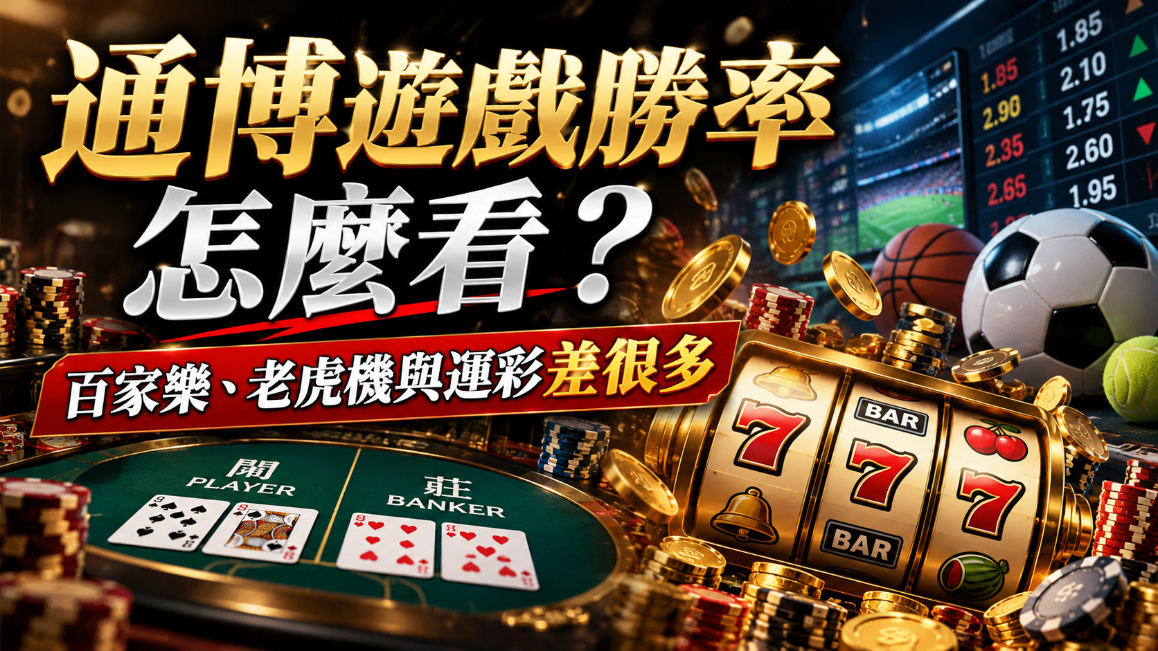 通博遊戲勝率怎麼看？百家樂、老虎機與運彩差很多